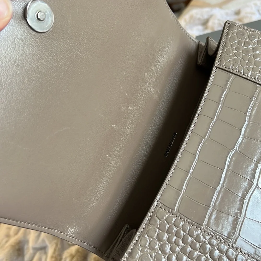 Balenciaga hourglass croc embossed leather bag - Picture 13 of 16